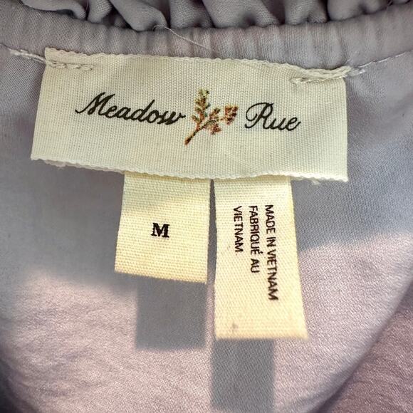 ANTHROPOLOGIE | Meadow Rue Floral Blouse Ruffle Trim Button Front | Medium - Picture 5 of 7